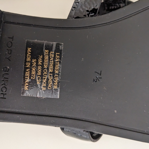 EUC! Tory Burch Miller Sandal In Black Patent Leather Size 7.5 - Picture 13 of 16